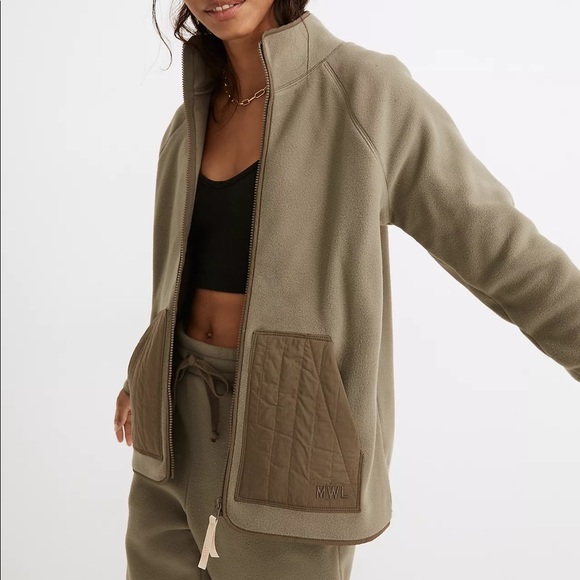 Madewell Jackets & Blazers - Madewell Sz M Fleece Quilted Pocket Jacket EUC